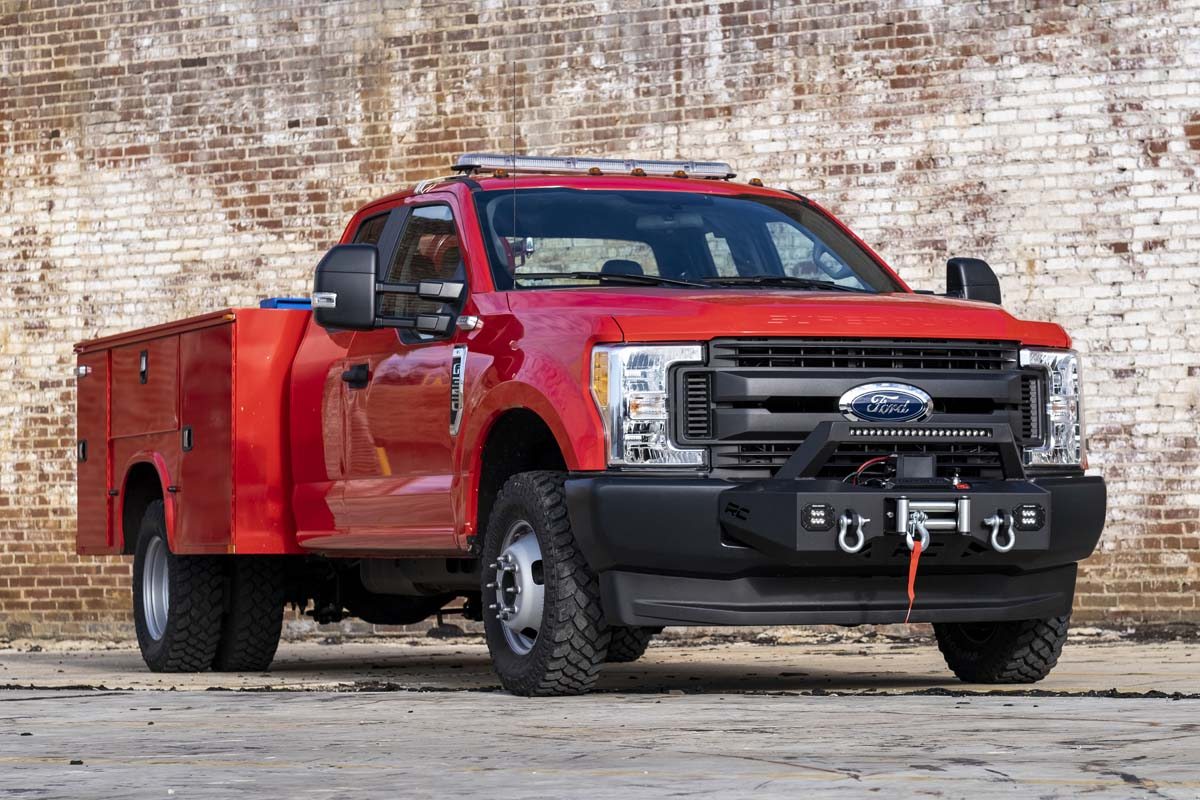 Ford F-250 Super Duty Winch Mount Kit - Rough Country - EXO - Black - '17-'20